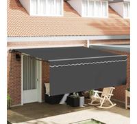 Qnhdfrt Marchese snodato arancione bianco, 350 x 250 cm, protezione solare retrattile, terrazzo, balcone, resistente alle intemperie, materiale robusto con angolo di inclinazione di 10°, per esterni