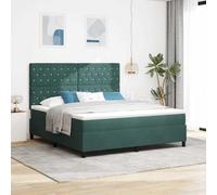 Qnhdfrt Materasso a molle insacchettate, 180 x 200 cm, verde scuro, con rivestimento in velluto e topper medio, supporto rigido per letto matrimoniale, lussuoso comfort per camera da letto