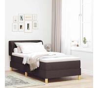 Qnhdfrt Materasso a molle insacchettate, 80 x 200 cm, marrone scuro con topper, supporto medio per schiena e addormentato, materasso singolo con rivestimento in poliestere traspirante