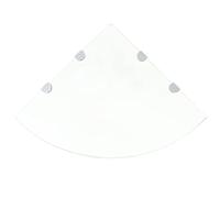 Qnhdfrt Mensola angolare con supporti cromati, in vetro trasparente, 45 x 45 cm, per montaggio a parete in cucina, bagno, soggiorno, scaffale decorativo da parete robusto e durevole