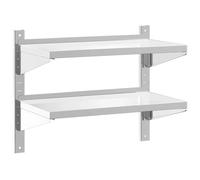 Qnhdfrt Mensola da Muro a 2 Ripiani in Acciaio Inox 75x40x60 cm