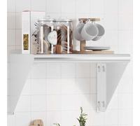 Qnhdfrt Mensola da parete in acciaio inox, colore argento, 50 x 30 x 31 cm, con bordo rialzato, per montaggio a parete, salvaspazio, per soggiorno, cucina, bagno