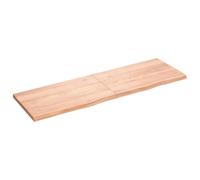 Qnhdfrt Mensola da parete in legno massello di quercia, 160 x 50 cm, pieghevole, con bordo naturale, marrone chiaro, per cucina, bagno, soggiorno