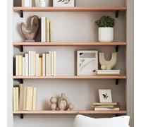 Qnhdfrt Mensola da parete in legno massello di rovere non trattato, 80 x 20 x 2 cm, design rustico, realizzata a mano, con bordo naturale, per libreria, cucina, bagno