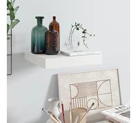 Qnhdfrt Mensola sospesa in MDF e metallo, 23 x 23,5 x 3,8 cm, con sistema di montaggio invisibile, design moderno per decorazioni, libri e oggetti da collezione in soggiorno, bagno o cucina