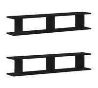 Qnhdfrt Mensole da Parete 2 pz Rovere Nero 105x18x20 cm in Legno Tecnico