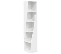 Qnhdfrt Mobile Angolare Salvaspazio in Legno Ingegnerizzato 27,5x27x140 cm | Scaffale angolare a colonna con 5 ripiani per soggiorno e studio, ideale per valorizzare gli angoli vuoti della casa.