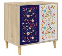 Qnhdfrt Mobile Bagno Mainz Legno Ingegnerizzato Sonoma 60x40x60 cm | Mobiletto con piedini rialzati e motivo decorativo, ideale per organizzare piccoli spazi come il bagno di servizio.