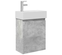 Qnhdfrt Mobile Bagno Sospeso con Lavabo e Rubinetto, Grigio Cemento 45,5 cm