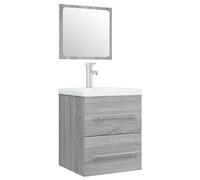 Qnhdfrt Mobile Bagno Sospeso con Lavabo in Ceramica Grigio Sonoma