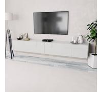 Qnhdfrt Mobile basso per TV, set da 2 pezzi, bianco lucido, 120 x 40 x 34 cm, moderno, robusto, con ante verticali, per soggiorno, camera da letto