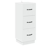 Qnhdfrt Mobile con 3 Cassetti Bianco Legno Ingegnerizzato 33x34.5x87cm | Mobiletto salvaspazio vintage con 3 scomparti per organizzare documenti e accessori in soggiorno o ufficio.