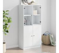 Qnhdfrt Mobile con ante bianco, 68 x 37 x 142 cm, in legno per libri, design moderno, con spazio per il soggiorno e il corridoio