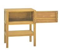 Qnhdfrt Mobile da Bagno 60x40x75 cm in Legno Massello di Teak | Mobiletto salvaspazio con anta e vano a giorno, ideale per organizzare la toilette e ottimizzare i piccoli spazi.