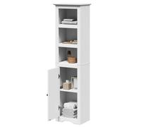 Qnhdfrt Mobile da bagno bianco BODO 44 x 30 x 160 cm, sottile armadio da bagno con manico in metallo e spazio di archiviazione, design in legno di pino massiccio per organizzare il bagno