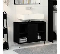 Qnhdfrt Mobile da bagno in rovere nero con porta scorrevole MDF nero opaco, rettangolare, per interni, pratico spazio di archiviazione, design moderno