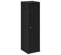 Qnhdfrt Mobile da Bagno Salvaspazio con Portarotolo Nero 20,5x22x72 cm | Mobiletto a colonna stretto per toilette e bagno, con anta reversibile e ripiani per organizzare carta e detergenti.