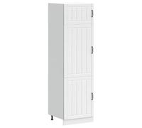 Qnhdfrt Mobile da cucina bianco in legno Lucca 60 x 57 x 207 cm con piedini regolabili ampio spazio per l'organizzazione della cucina stoviglie e pentole