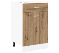 Qnhdfrt Mobile da cucina Lyon, 40 x 46 x 81,5 cm, armadio con cassetto e porta per la cucina, modulo portaoggetti in legno, effetto rovere Artisan, complemento stabile per la cucina
