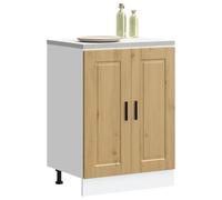 Qnhdfrt Mobile da cucina Porto Artisan, in legno di quercia 60 x 46 x 81,5 cm, con piedini regolabili per l'organizzazione della cucina, robusto e durevole con ampio spazio di archiviazione