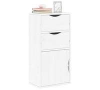 Qnhdfrt Mobile in legno massello bianco con 2 cassetti e scomparto per camera da letto, serie ODA, 40 x 24 x 79 cm, robusto spazio con design rustico