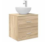 Qnhdfrt Mobile Lavabo a Parete con Lavandino Rovere Sonoma 49,5x35x63 cm