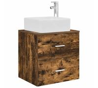 Qnhdfrt Mobile Lavabo da Parete Rovere Fumo con 2 Cassetti 49,5x41x63 cm