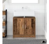 Qnhdfrt Mobile lavabo rustico in legno massello marrone resistente alle intemperie 63 x 29 x 55 cm sottile con 2 ante per bagno bar e interni