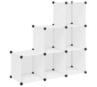 Qnhdfrt Mobile Modulare a Cubi, Libreria Salvaspazio Bianca, 6 Vani