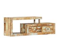 Qnhdfrt Mobile per TV, in legno anticato massiccio, 120 x 30 x 40 cm, con 2 cassetti e scomparto per soggiorno, design unico vintage