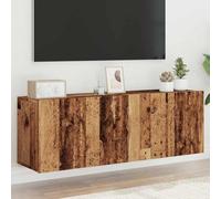 Qnhdfrt Mobile per TV, set da 2 pezzi, effetto legno antico, 60 x 30 x 41 cm, con ampio spazio per il montaggio a parete, TV, credenza nel soggiorno