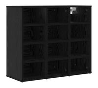 Qnhdfrt Mobile Porta Scarpe in Legno Ingegnerizzato, 77,5x30x67 cm | Ideale per corridoio e ingresso, questa scarpiera dal design moderno nero rovere ottimizza lo spazio domestico.