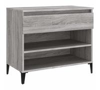 Qnhdfrt Mobile Scarpiera da Ingresso Grigio Sonoma 70x36x60cm | Mobiletto portascarpe con due scomparti e un cassetto. Ideale per corridoio e ingresso per eliminare il disordine.