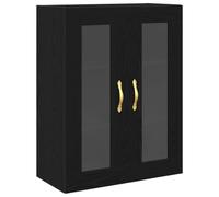 Qnhdfrt Mobile Sospeso da Parete Rovere Nero, Vetrinetta 69,5x34x90 cm