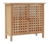 Qnhdfrt Mobile sottolavabo in legno massiccio, 66 x 29 x 61 cm, sottile armadio da bagno con ante a griglia per la ventilazione, mobili da bagno stabili per il vostro bagno