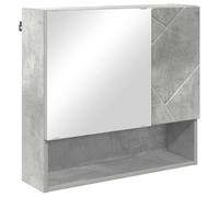 Qnhdfrt Mobile Specchio Bagno Sospeso Grigio Cemento 59x17x55 cm