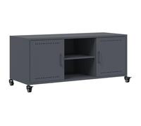 Qnhdfrt Mobile TV Antracite 100,5x39x43,5 cm in Acciaio con Ruote