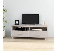 Qnhdfrt Mobile TV bianco in legno massello di pino 106 x 40 x 40 cm con 2 cassetti e 2 scomparti per la gestione dei cavi per soggiorno, TV, tavola bassa, TV