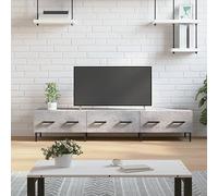 Qnhdfrt Mobile TV grigio cemento, 150 x 36 x 30 cm, in legno con gambe in ferro e 3 cassetti, robusto tavolo per TV basso per mobili da soggiorno