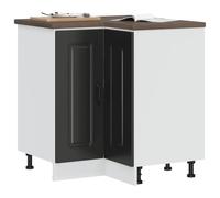 Qnhdfrt Mobiletto angolare da cucina nero in legno 75,5 x 75,5 x 81,5 cm, con piedini regolabili per sfruttare lo spazio e spazio efficiente in aree angolari