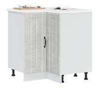 Qnhdfrt Mobiletto angolare per cucina, grigio cemento, in legno con piedini regolabili, 75,5 x 75,5 x 81,5 cm, mobile da cucina, mobile angolare serie Lucca per un uso ottimale dello spazio