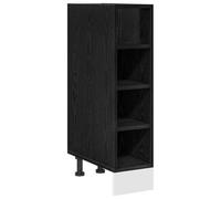 Qnhdfrt Mobiletto Base da Cucina in Legno Rovere Nero 20x44,5x81,5 cm | Credenza stretta salvaspazio per organizzare spezie e utensili nell'angolo cottura o nella dispensa.