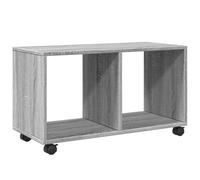 Qnhdfrt Mobiletto con Ruote Grigio Sonoma 72x33x42,5 cm in Truciolato | Mobiletto basso aperto con 4 ruote girevoli per soggiorno e camera, ideale come tavolino o porta TV.
