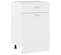 Qnhdfrt Mobiletto da cucina Lione bianco con cassetto e ripiani 50 x 46 x 81,5 cm in legno per una pratica conservazione in cucina