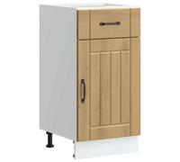 Qnhdfrt Mobiletto da cucina Lucca Artisan, in legno di quercia, 40 x 46 x 81,5 cm, con piedini regolabili, molto spazio per l'organizzazione della cucina