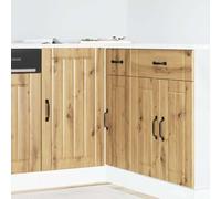 Qnhdfrt Mobiletto da cucina Lucca Artisan in legno di quercia 86 x 46 x 81,5 cm con piedini regolabili per organizzazione e conservazione della cucina