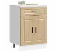 Qnhdfrt Mobiletto da cucina Porto serie Sonoma in legno di quercia 60 x 46 x 81,5 cm con piedini regolabili e ampio spazio di archiviazione, design robusto per un'organizzazione ottimale della cucina