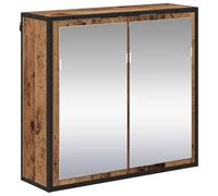 Qnhdfrt Mobiletto Pensile con Specchio 2 Ante Legno Vecchio 65x20x60 cm | Organizza il bagno o il corridoio con un pensile robusto in legno ingegnerizzato, dotato di tre comodi ripiani interni.