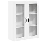 Qnhdfrt Mobiletto Pensile da Cucina Bianco Lucido 80 x 31 x 100 cm | Credenza sospesa con 2 ante e 3 ripiani interni per riporre stoviglie e ottimizzare lo spazio della cucina.