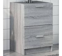 Qnhdfrt Mobiletto per lavabo Sonoma grigio, 40 x 37 x 59 cm, in legno con cassetto, armadio sottile per un uso ottimale dello spazio